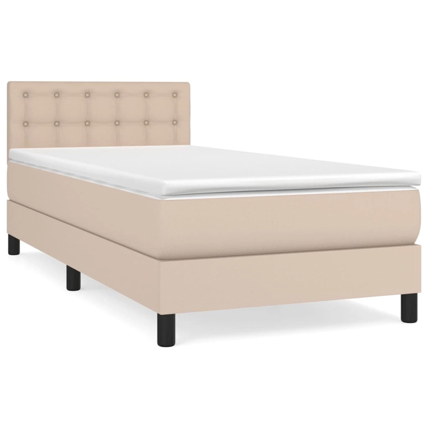 vidaXL Boxspringbett mit Matratze Cappuccino-Braun 90x200cm Kunstleder13898 günstig online kaufen