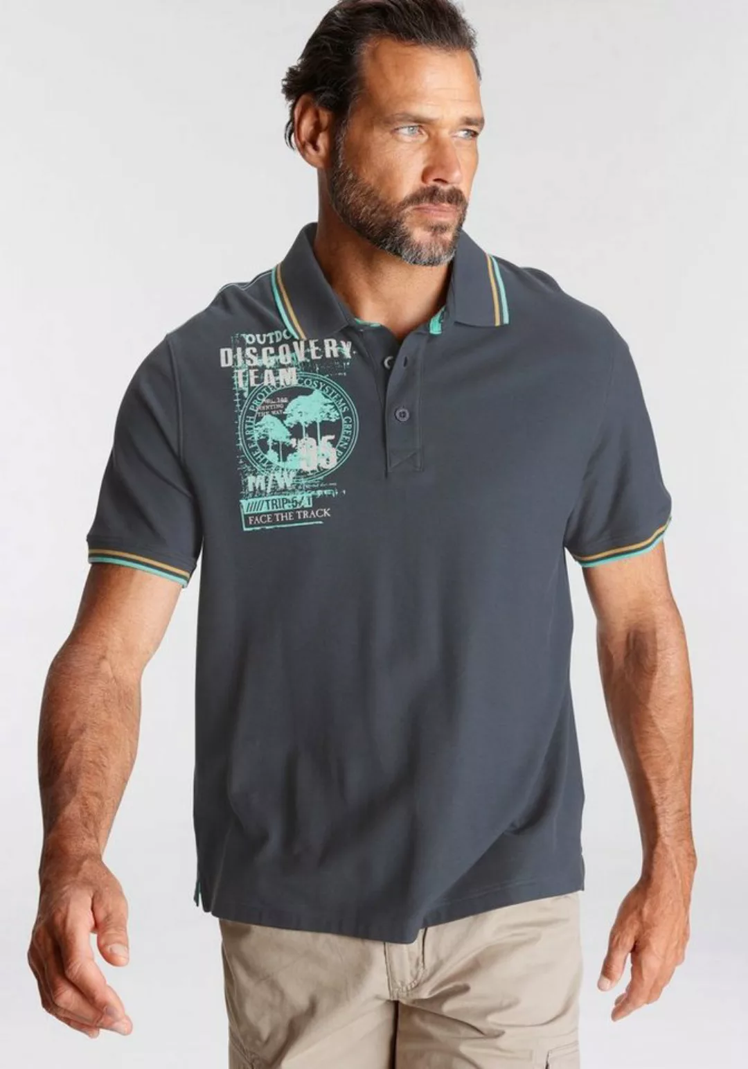 Man's World Poloshirt Kurzarm, lässige Passform, mit trendigem Print, Polok günstig online kaufen