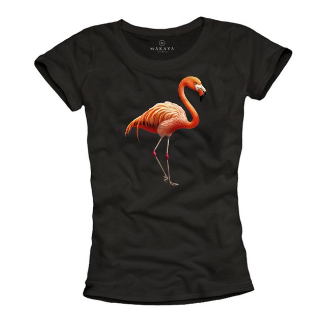 MAKAYA Print-Shirt Damen Flamingo Motiv Kurzarm Top Frauen Oberteile Modisc günstig online kaufen