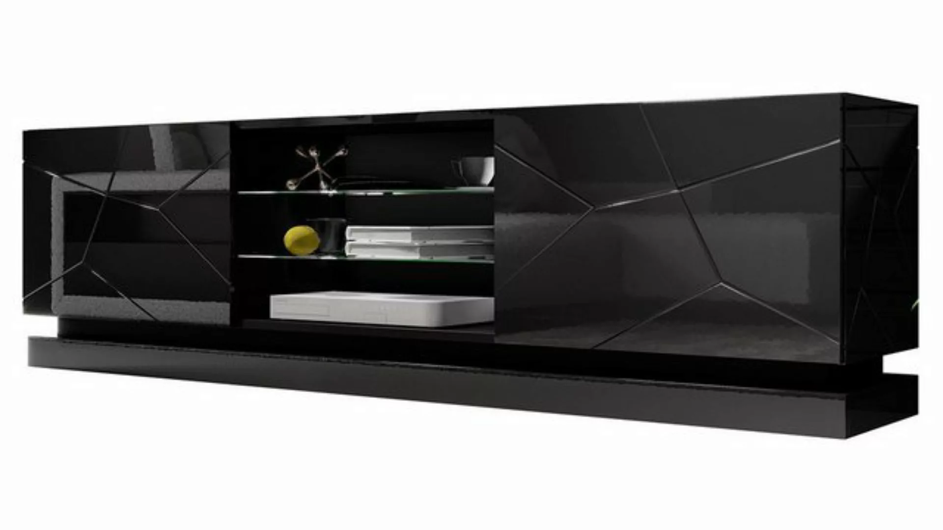 MIRJAN24 TV-Schrank Qiu 200 (mit 2 Drehtüren und Regale) Gefräste Seiten un günstig online kaufen