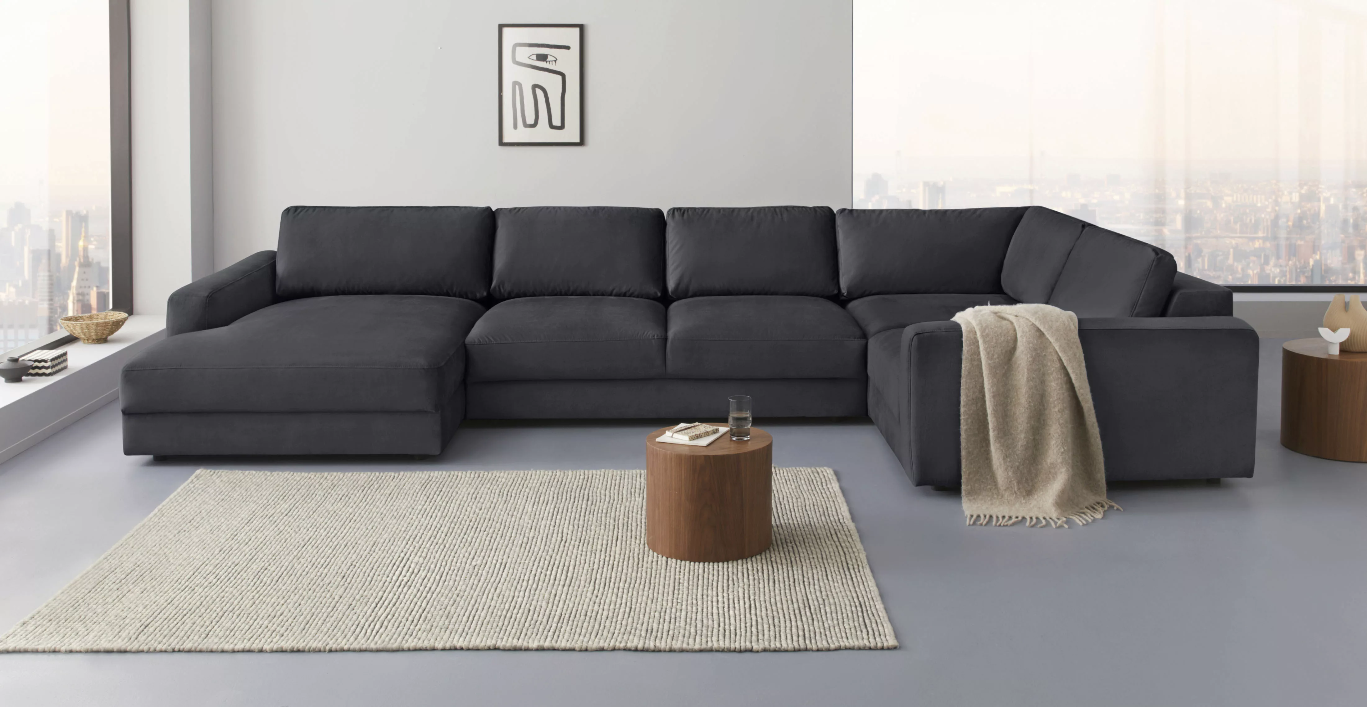 Places of Style Wohnlandschaft "Bloomfield, Mega Polsterecke, Breite 390cm, günstig online kaufen
