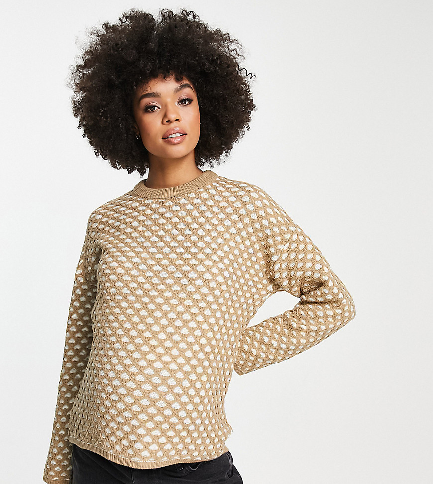 ASOS DESIGN Maternity – Pullover in Braun mit strukturiertem Strickmuster günstig online kaufen