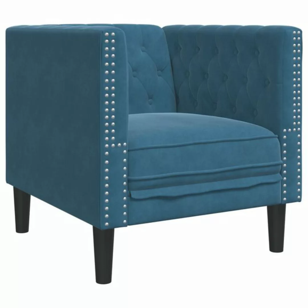 vidaXL Sofa Chesterfield-Sessel Blau Samt günstig online kaufen