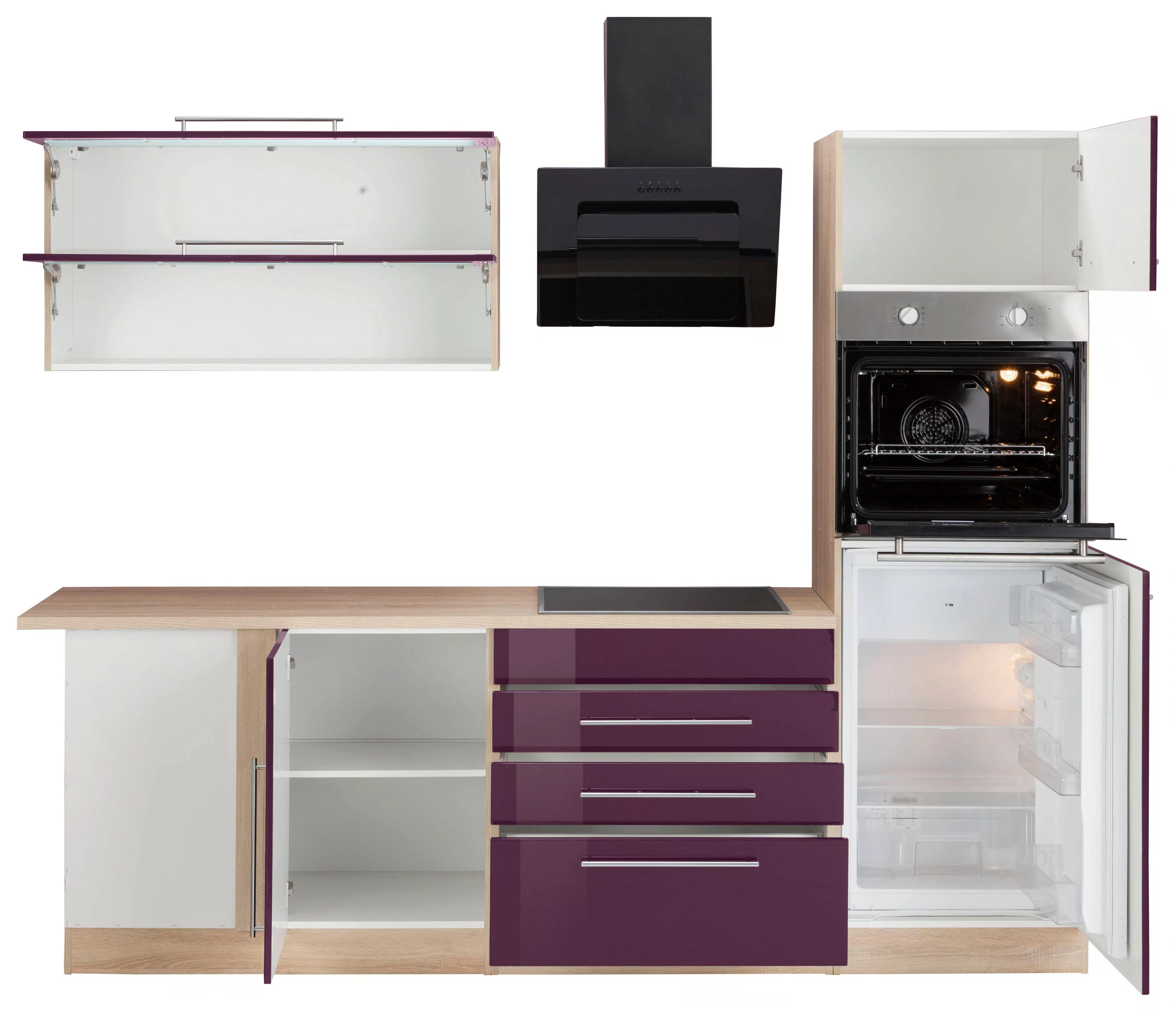 KOCHSTATION Winkelküche "KS-Samos", mit E-Geräten, Stellbreite 300 x 250 cm günstig online kaufen