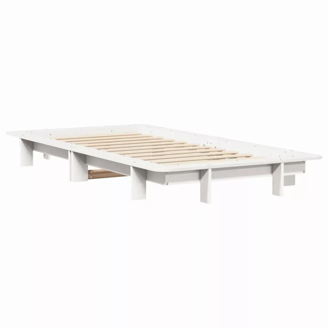 vidaXL Bett Massivholzbett ohne Matratze Weiß günstig online kaufen