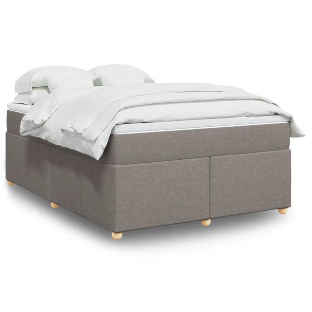 vidaXL Boxspringbett, Boxspringbett mit Matratze Taupe 160x200 cm Stoff günstig online kaufen