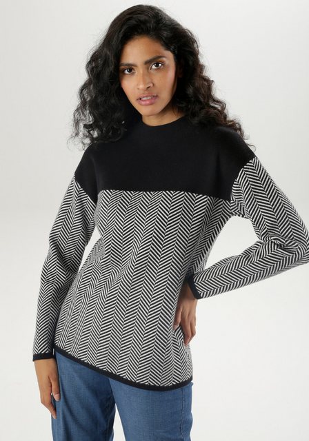 Aniston SELECTED Strickpullover, mit weiterem Stehkragen günstig online kaufen