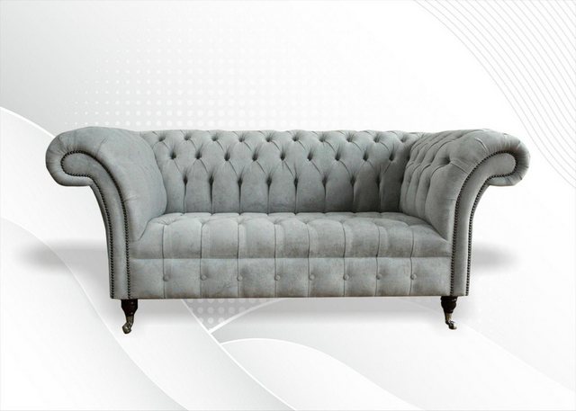 Xlmoebel Sofa Neues Chesterfield Sofas 2-Sitzer in grauem Samt Design Sitzm günstig online kaufen