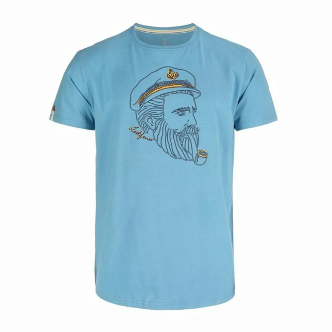 Leitfeuer T-Shirt Herren 1/2 Arm Shirt Rundhals mit Kapitän-Seemann-Print s günstig online kaufen
