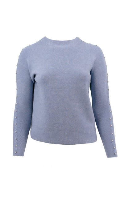 Passioni Strickpullover Pullover in Grau mit glitzerndem Metallicgarn und P günstig online kaufen