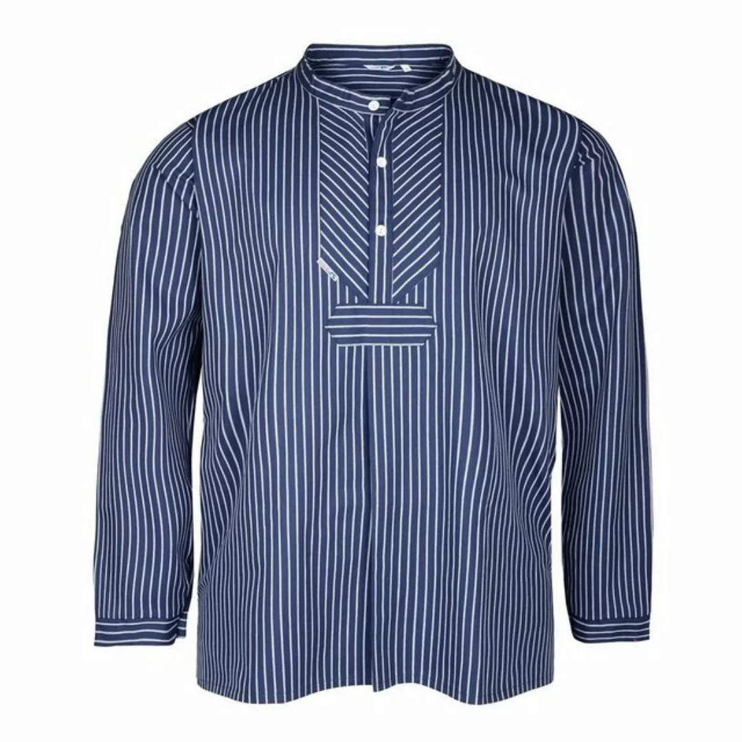 modAS Streifenhemd Große Größen Herren Fischerhemd blau-weiß gestreift modA günstig online kaufen