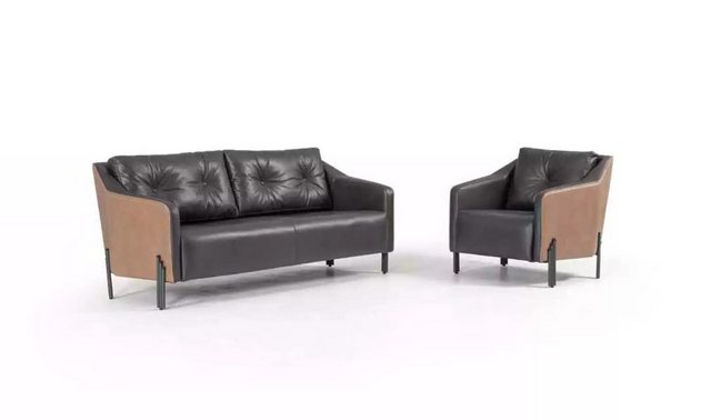 Xlmoebel Sofa Dreisitzer Sofa mit passendem Sessel aus Stoff für das Arbeit günstig online kaufen