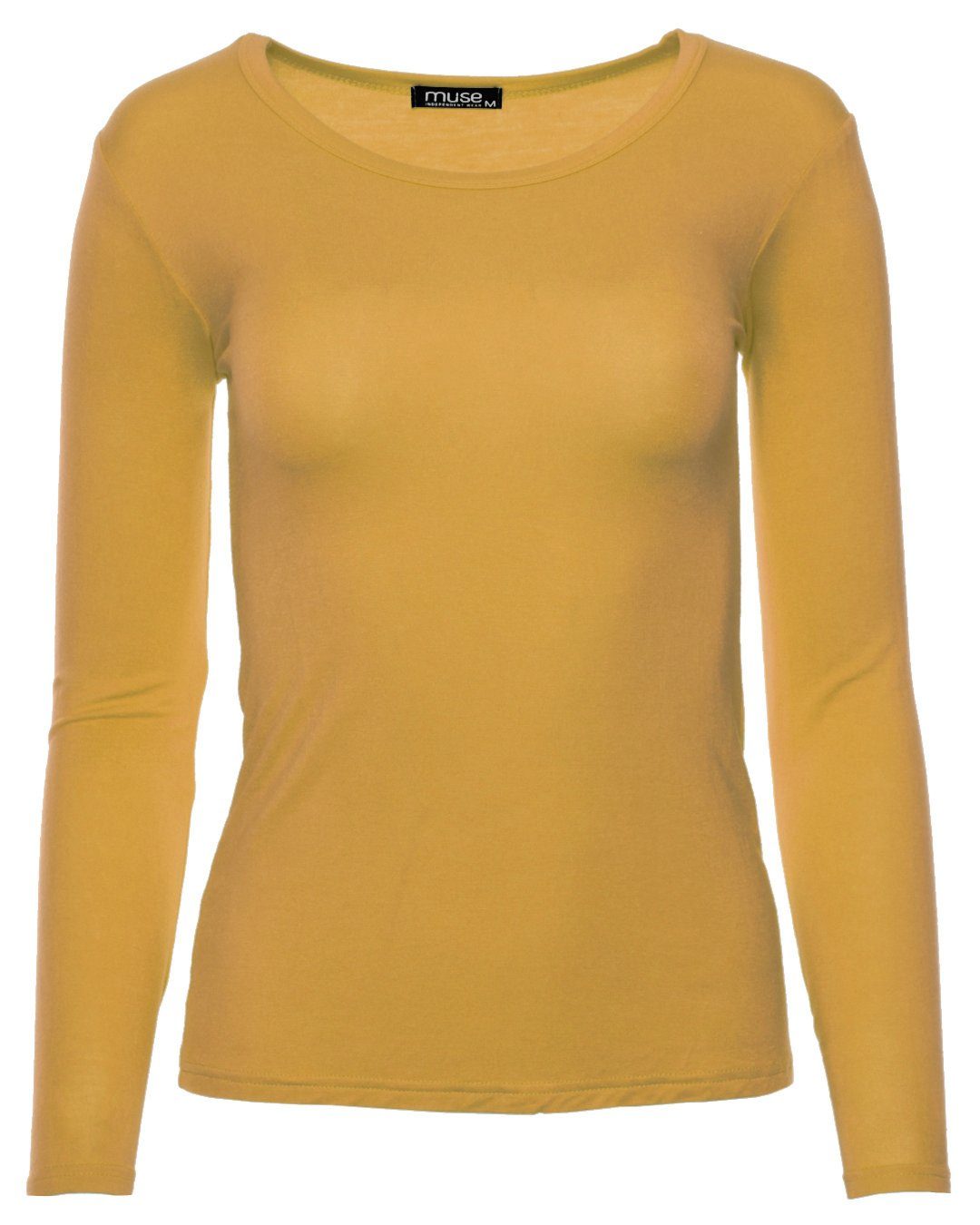 Muse Rundhalsshirt Basic Rundhals Langarmshirt Skinny günstig online kaufen