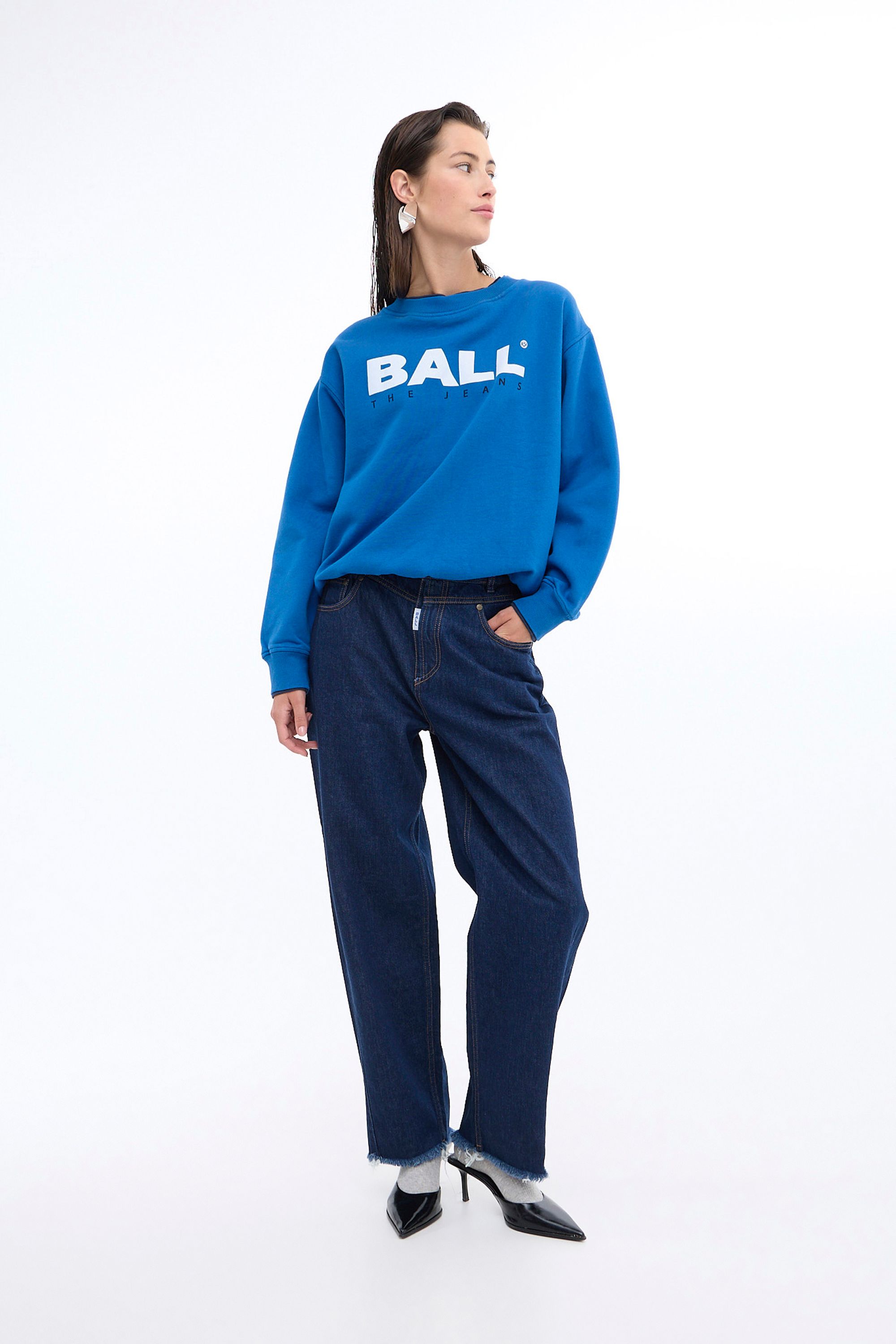 BALL Rundhalspullover BASIMONA SWEAT lässiges Sweatshirt mit doppeltem Bünd günstig online kaufen