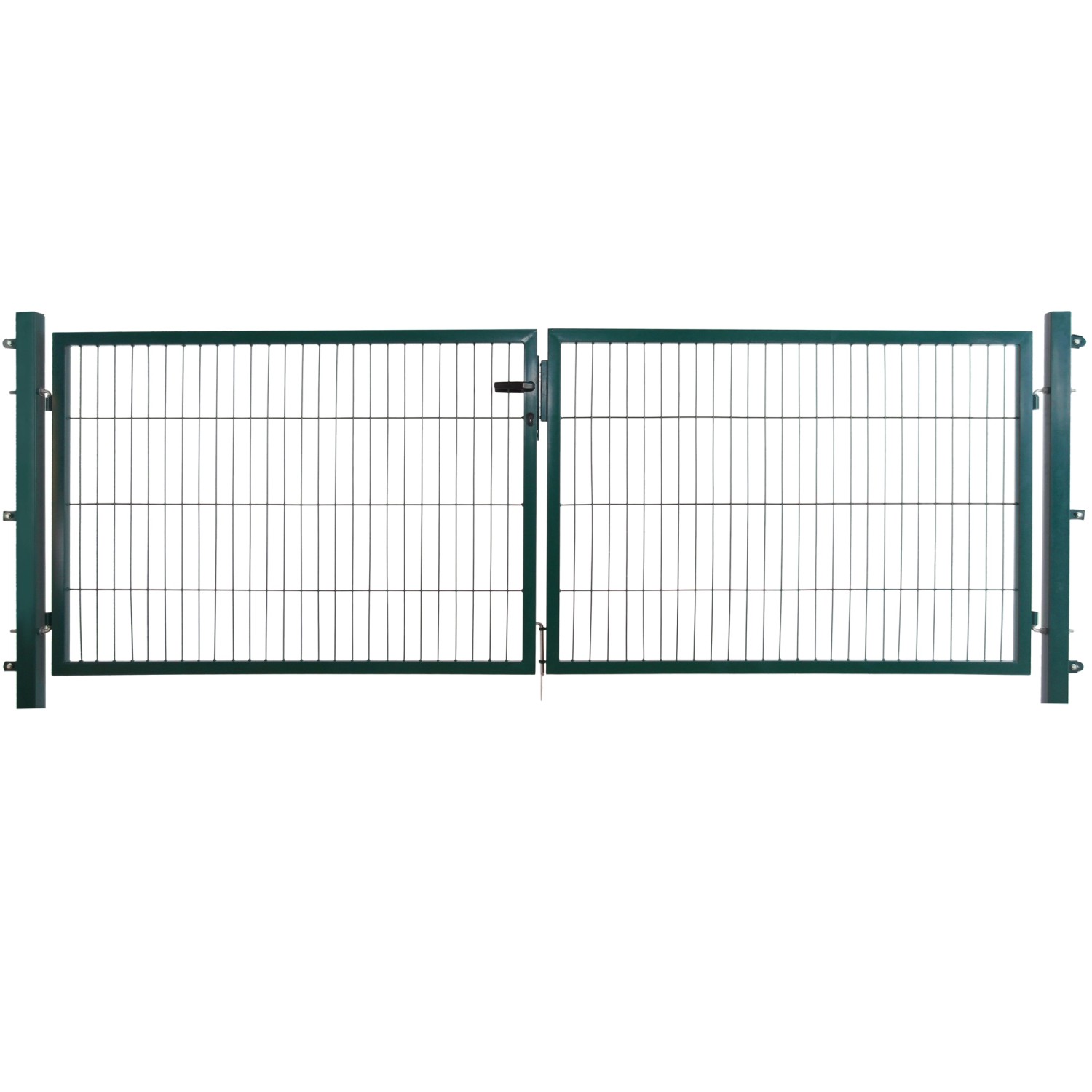 Doppeltor Basic für Doppelstabmattenzaun Moosgrün 300 cm x 120 cm günstig online kaufen