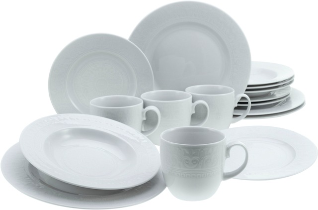 CreaTable Kombiservice Classico weiß Porzellan 16 tlg. günstig online kaufen