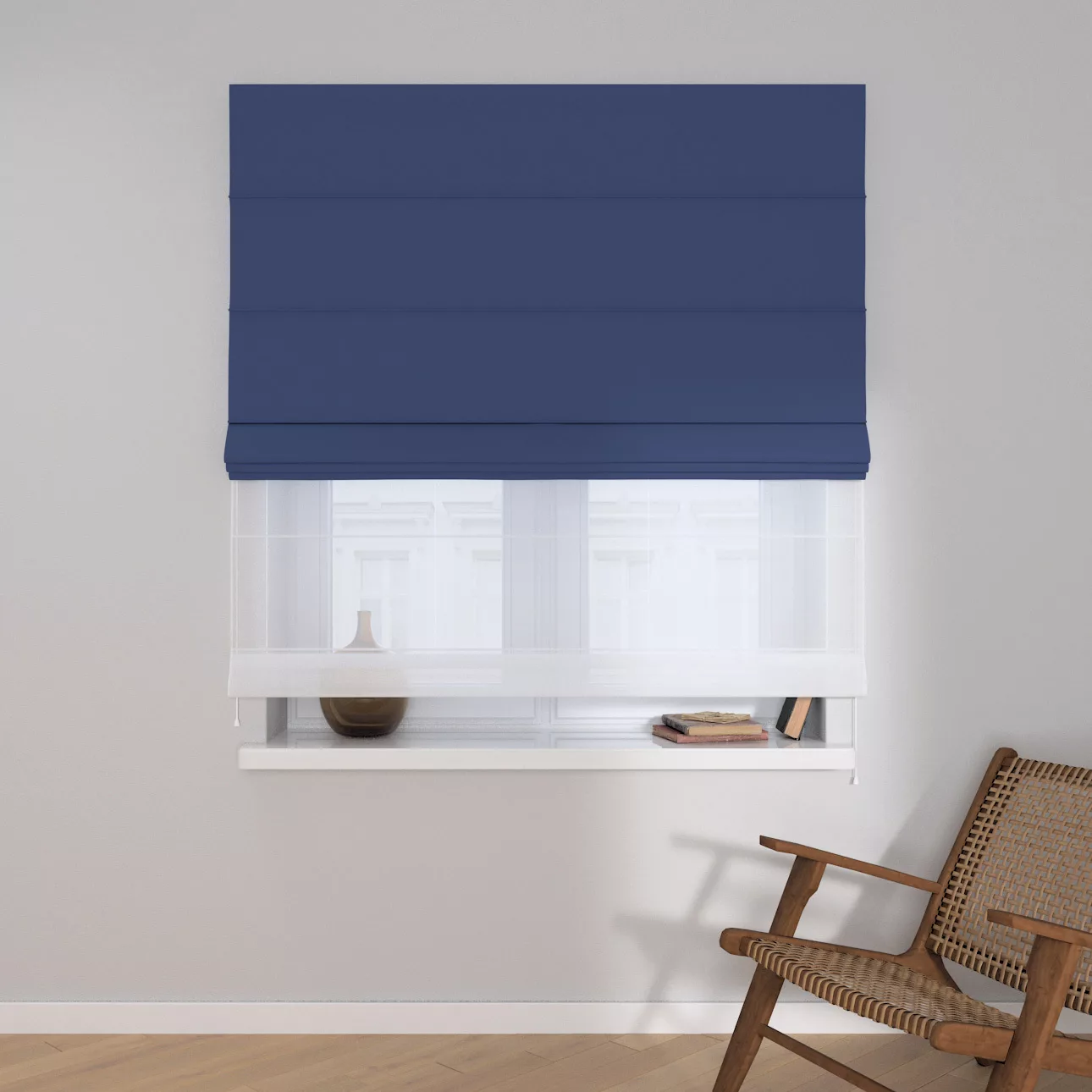 Dekoria Doppelraffrollo Duo, dunkelblau, 130 x 170 cm günstig online kaufen