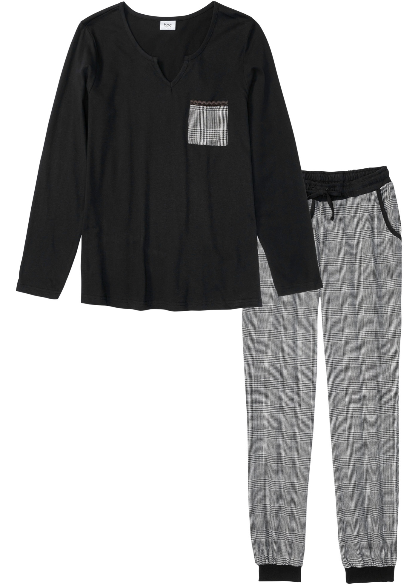 Pyjama mit Flanellhose günstig online kaufen
