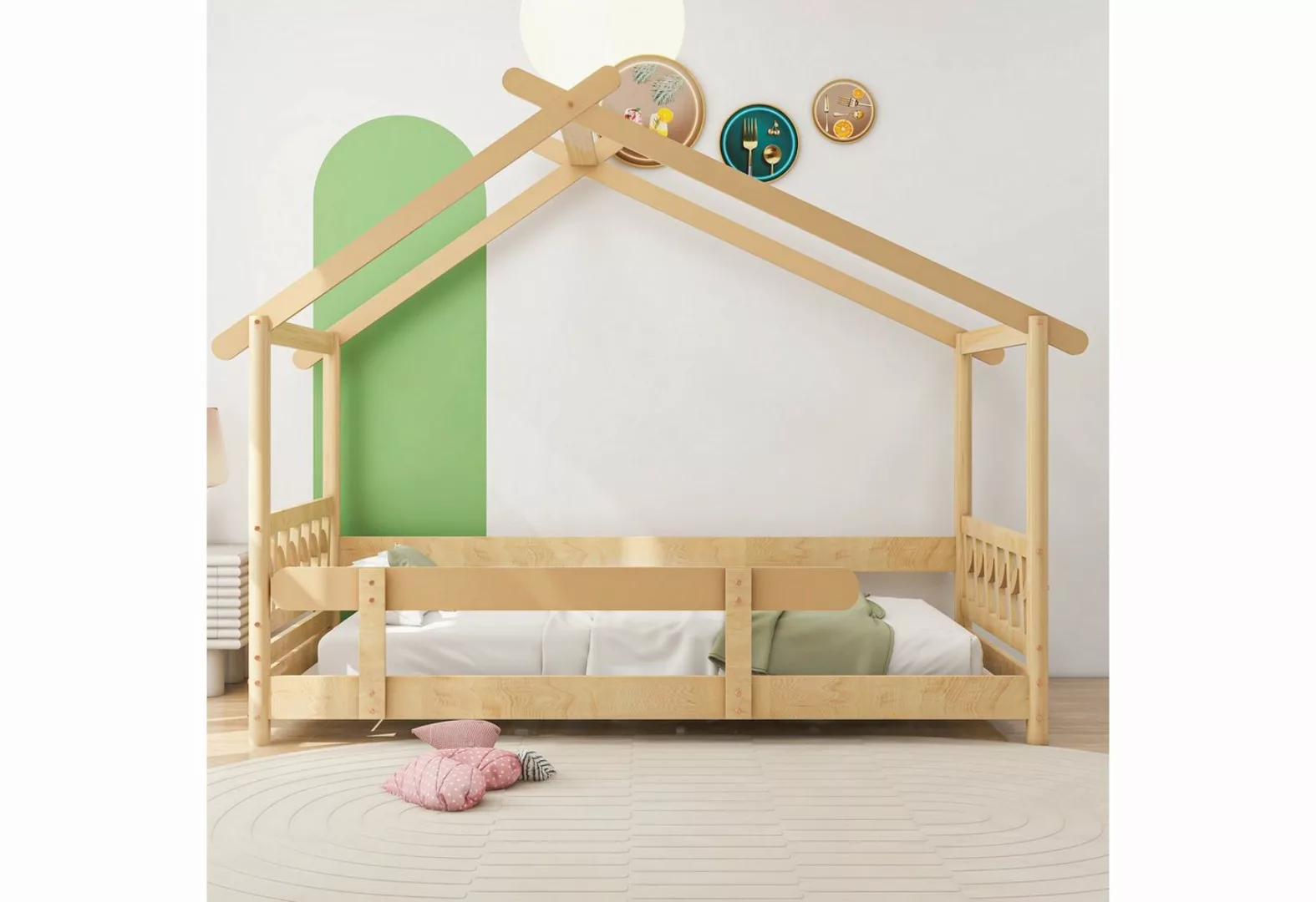 Housmile Kinderbett Kinderbett 90x190 cm mit Rausfallschutz und Lattenrost, günstig online kaufen