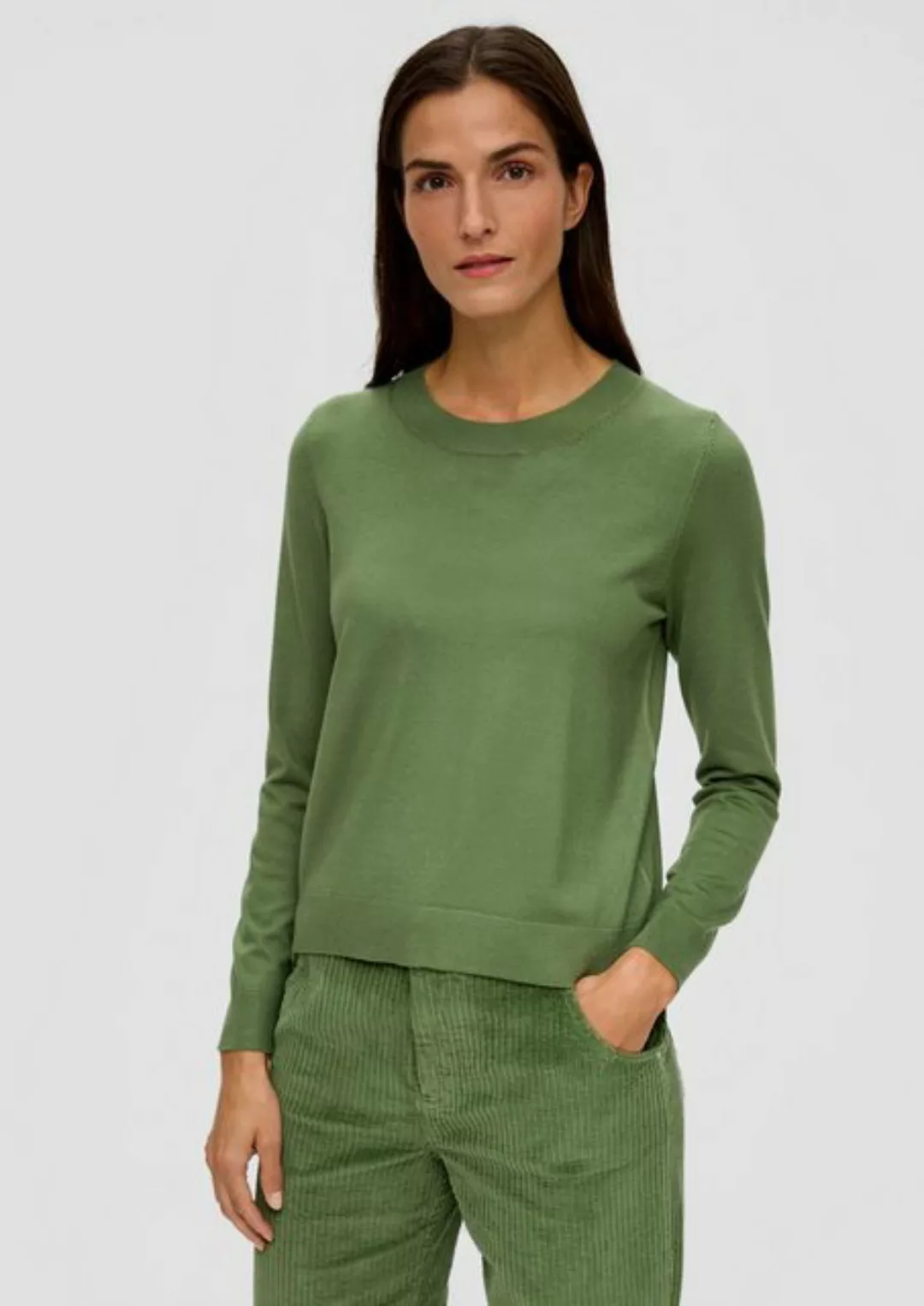 s.Oliver Strickpullover Pullover aus Viskosestretch Ziernaht günstig online kaufen