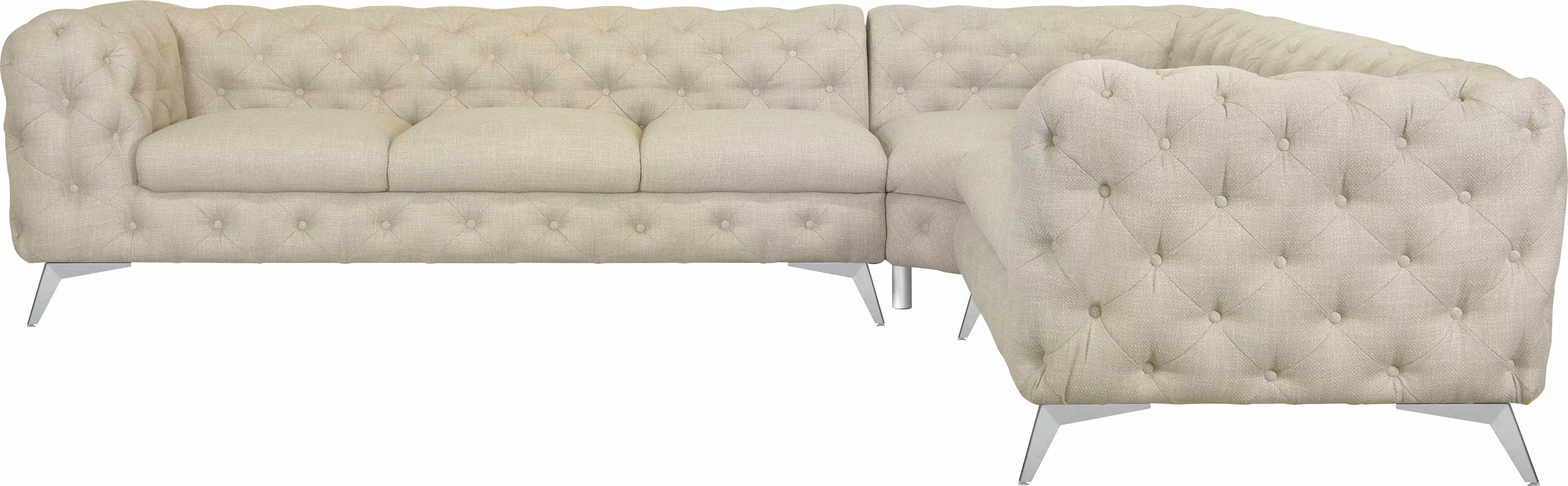 Leonique Chesterfield-Sofa "Glynis L-Form", aufwändige Knopfheftung, modern günstig online kaufen