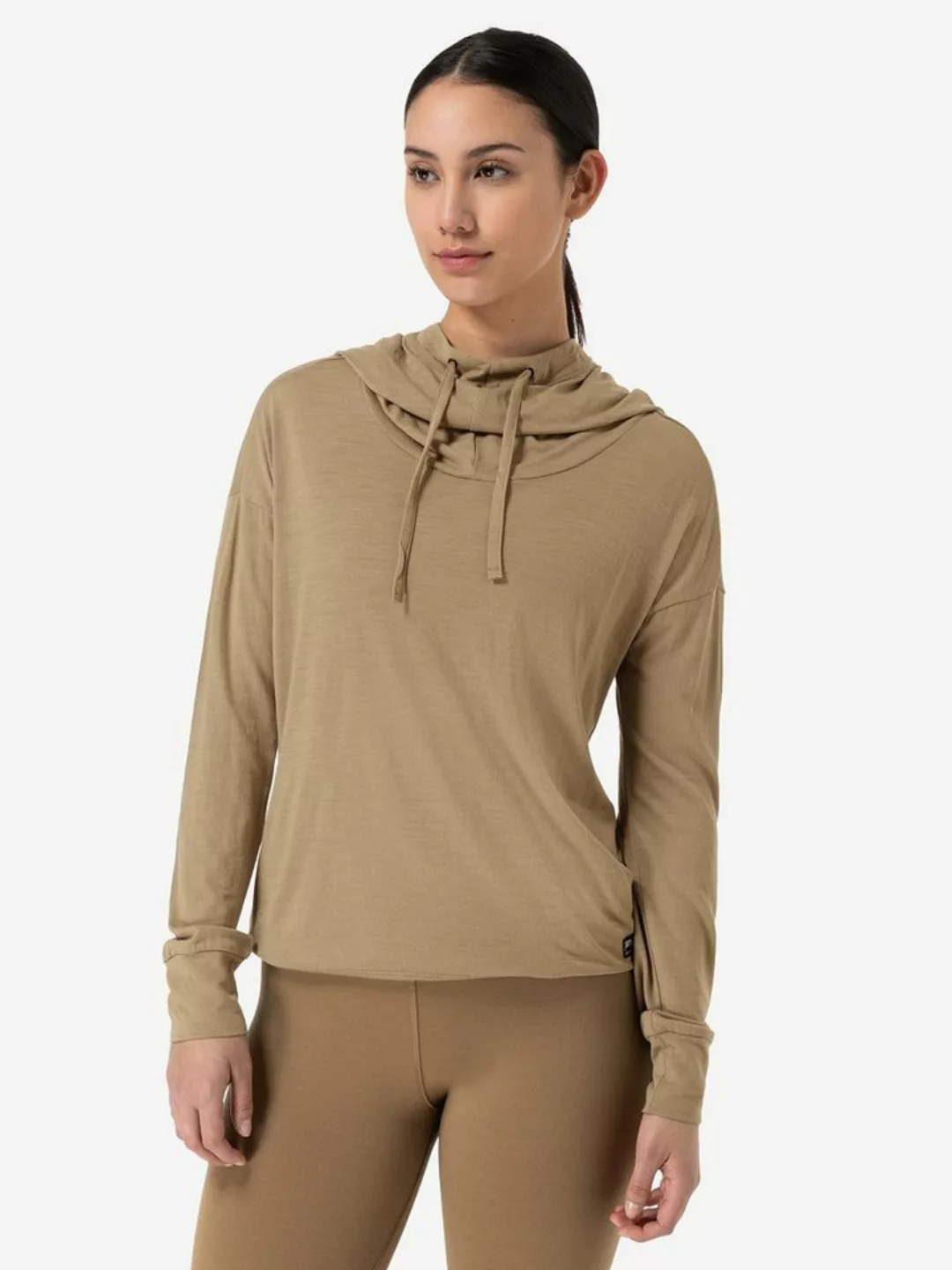 SUPER.NATURAL Hoodie für Damen aus Merino W FUNNEL HOODIE leichtes Longslee günstig online kaufen