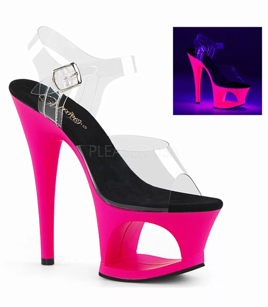Plateau High Heels MOON-708UV - Neon Pink (Schuhgröße: EUR 35) günstig online kaufen