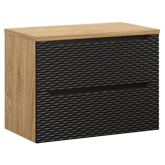 Lomadox Waschbeckenschrank OLUO-56-BLACK Waschtischunterschrank, 80cm, Eich günstig online kaufen