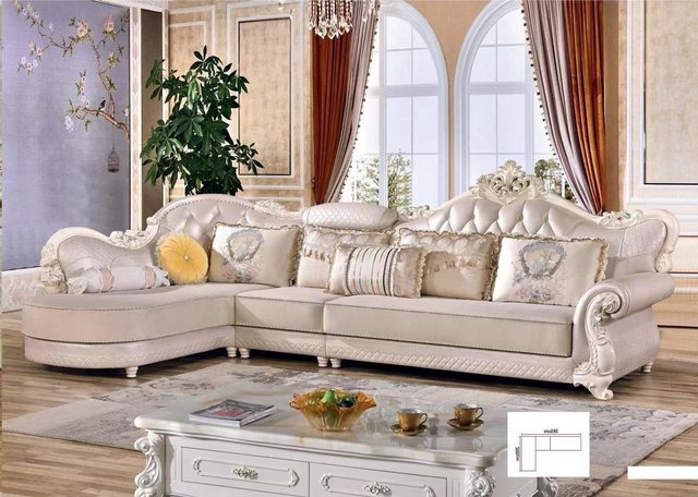 Xlmoebel Ecksofa Ecksofa mit Chesterfield-Stil und Barock-Design aus Stoff günstig online kaufen