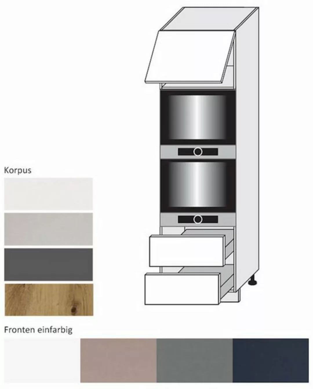 Feldmann-Wohnen Backofenumbauschrank Bonn (1-St) 60cm Front- & Korpusfarbe günstig online kaufen