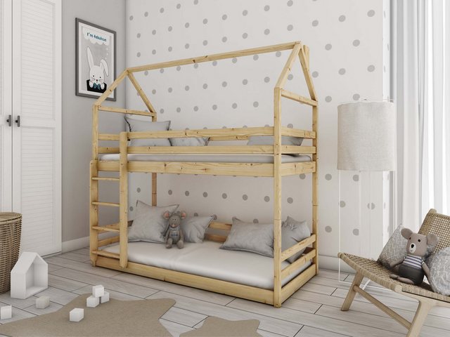 thematys Hochbett Kinderhausbett Hausbett und Bodenbett für Kinder (80x160c günstig online kaufen