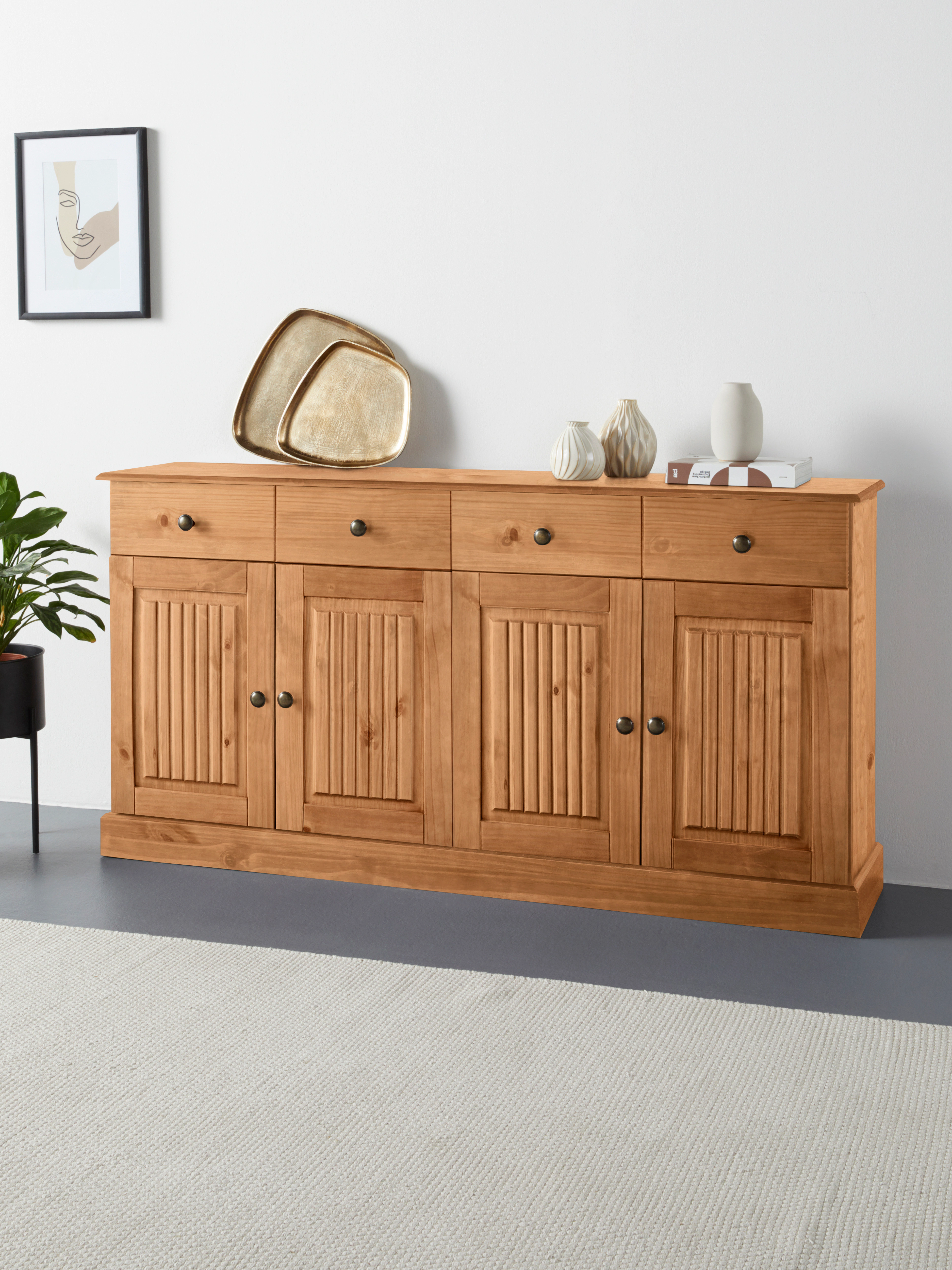 Home affaire Sideboard "Liotta", mit 2 Schubkasten u. 2 verstellbare Einleg günstig online kaufen