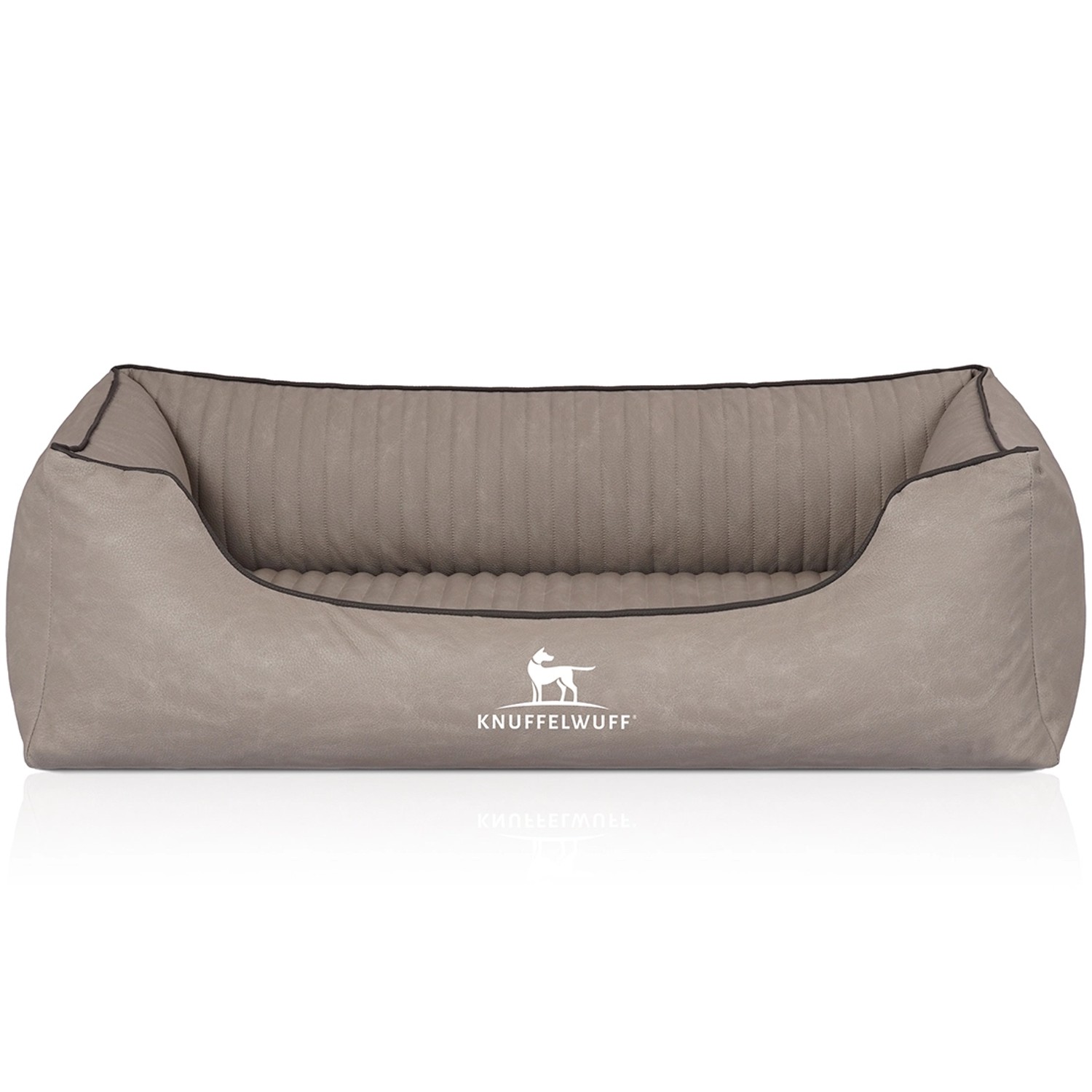 Knuffelwuff Hundebett Columbia Orthopädisch Kunstleder  M-L 85 x 63cm Hellg günstig online kaufen