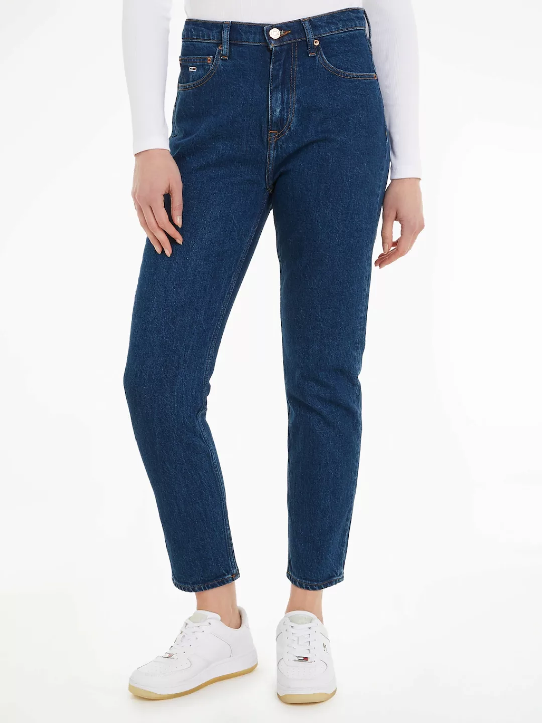 Tommy Jeans Slim-fit-Jeans IZZIE HGH SL ANK BH5131 mit Ledermarkenlabel günstig online kaufen