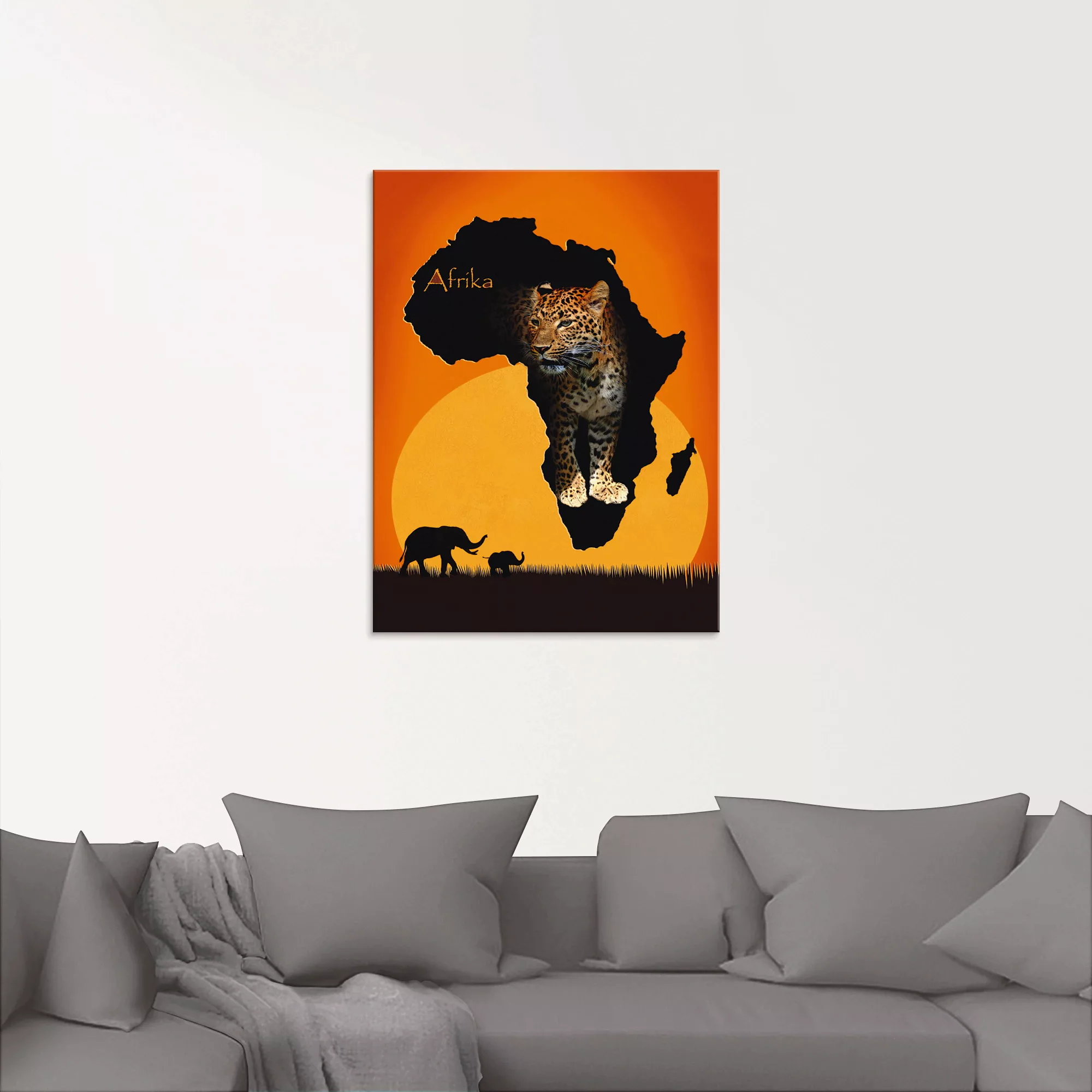 Artland Glasbild »Afrika der schwarze Kontinent«, Wildtiere, (1 St.), in ve günstig online kaufen