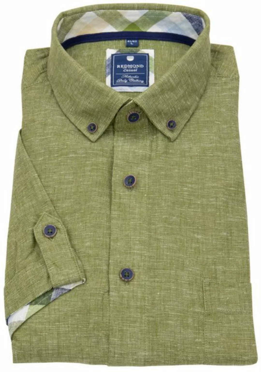 Redmond Kurzarmhemd Button-Down-Kragen Kontrastknöpfe günstig online kaufen