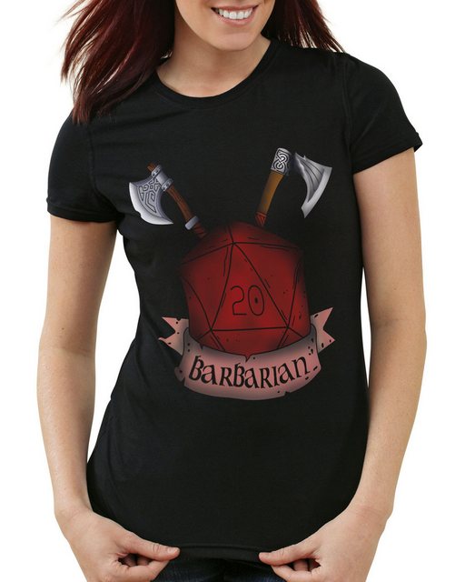 style3 T-Shirt Würfel Barbarian dungeon and tabletop dragons d20 pen paper günstig online kaufen