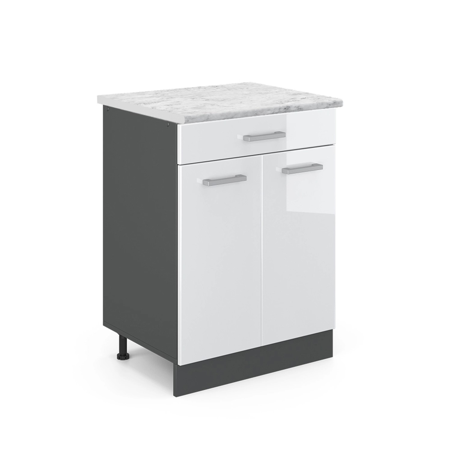 Vicco Unterschrank R-Line, Weiß Hochglanz/Anthrazit, 60 günstig online kaufen