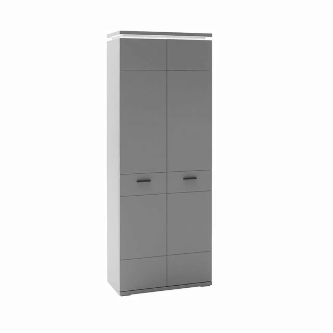 Lomadox Garderobenschrank ALBUFEIRA-05 in grau, LED-Beleuchtung, ausziehbar günstig online kaufen