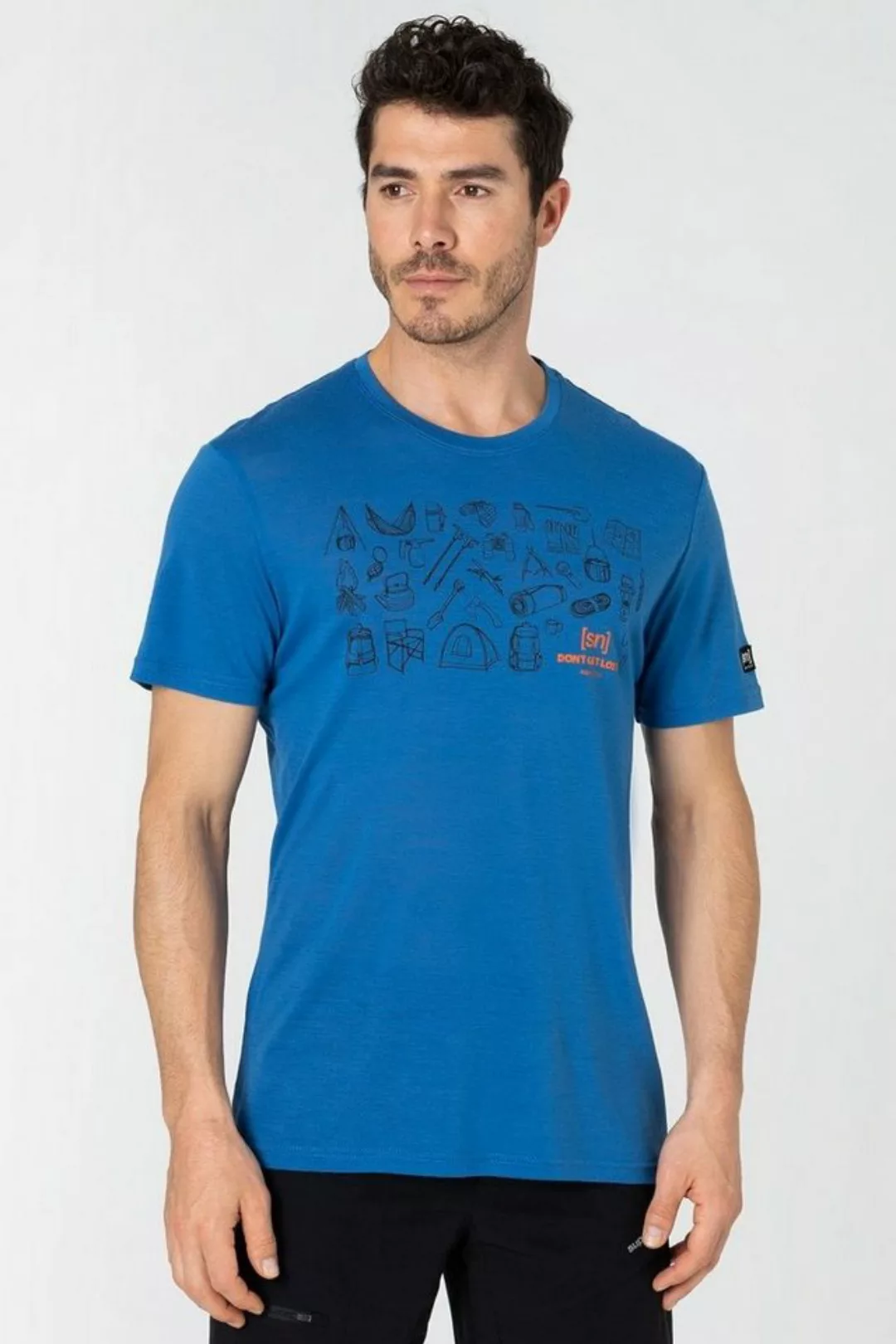 SUPER.NATURAL Print-Shirt Merino T-Shirt M DONT GET LOST TEE geruchshemmend günstig online kaufen