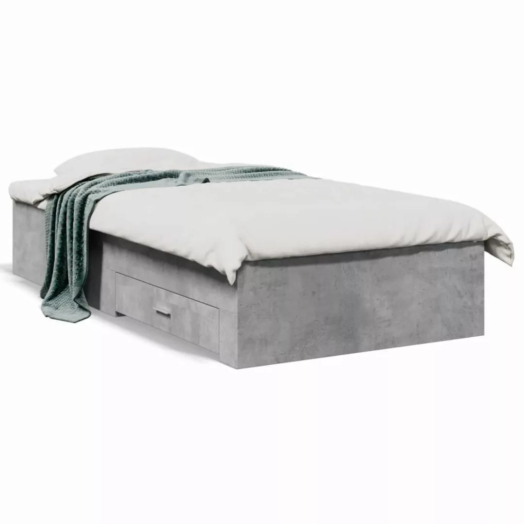 vidaXL Bett Bettgestell mit Schubladen Betongrau günstig online kaufen