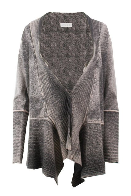 Passioni Cardigan in Taupe mit Acid-Wash-Look günstig online kaufen