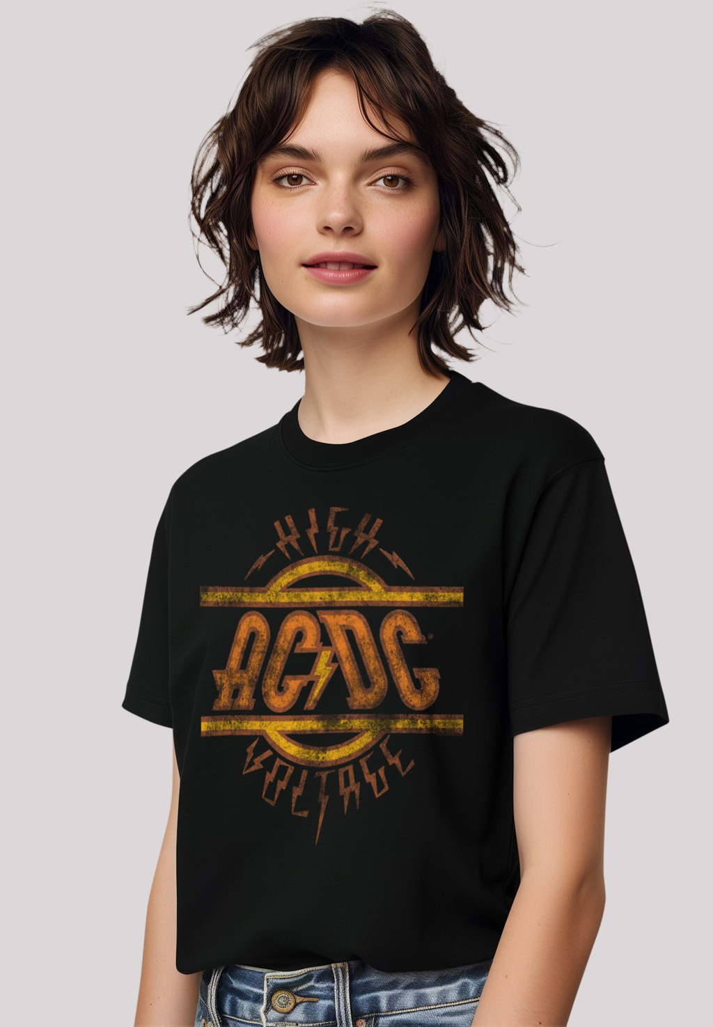 F4NT4STIC T-Shirt "AC/DC Rock Musik Band High Voltage Logo Distressed", Pre günstig online kaufen