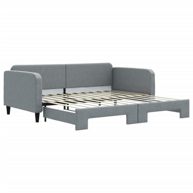 vidaXL Gästebett Gästebett Tagesbett Ausziehbar Hellgrau 100x200 cm Stoff B günstig online kaufen