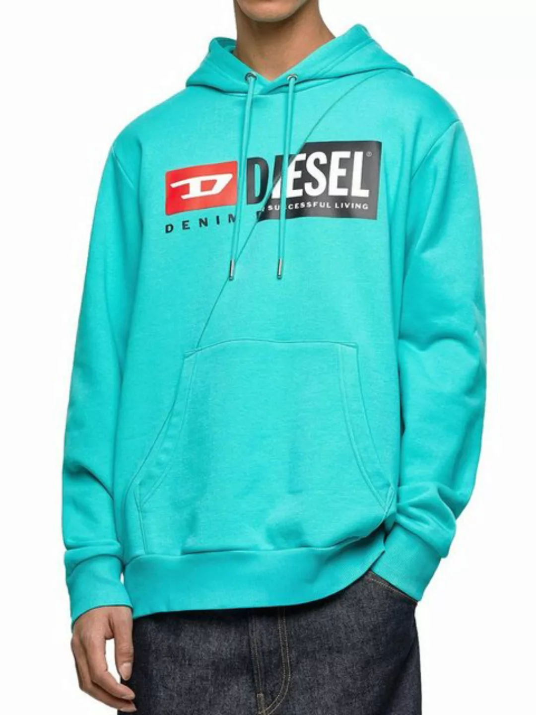 Diesel Kapuzensweatshirt Regular Fit Hoodie Türkis - S-GIRK-HOOD-CUTY 5II günstig online kaufen