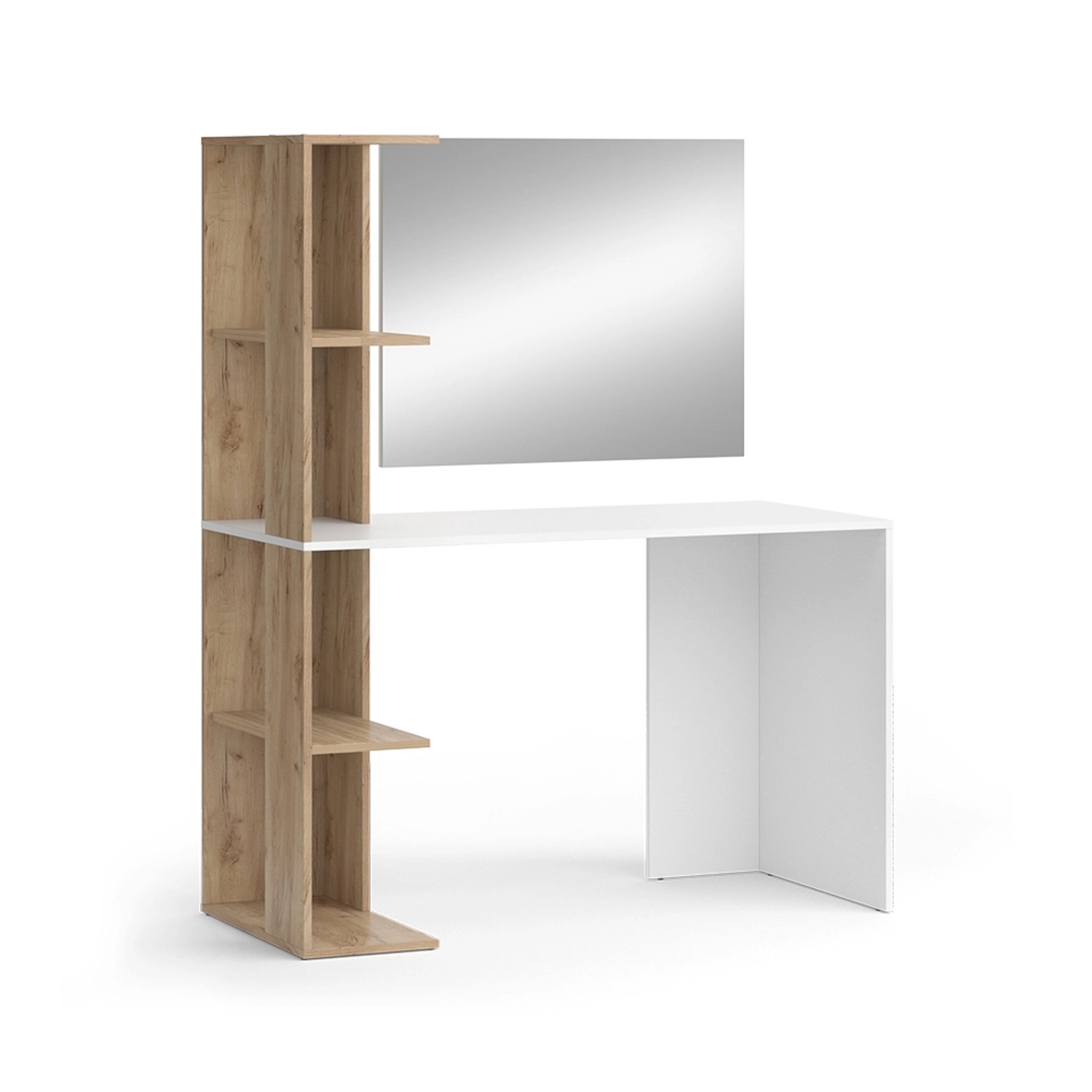 Vicco Schminktisch Tower Weiß/Sonoma/Sonoma 122.2 cm mit Spiegel günstig online kaufen