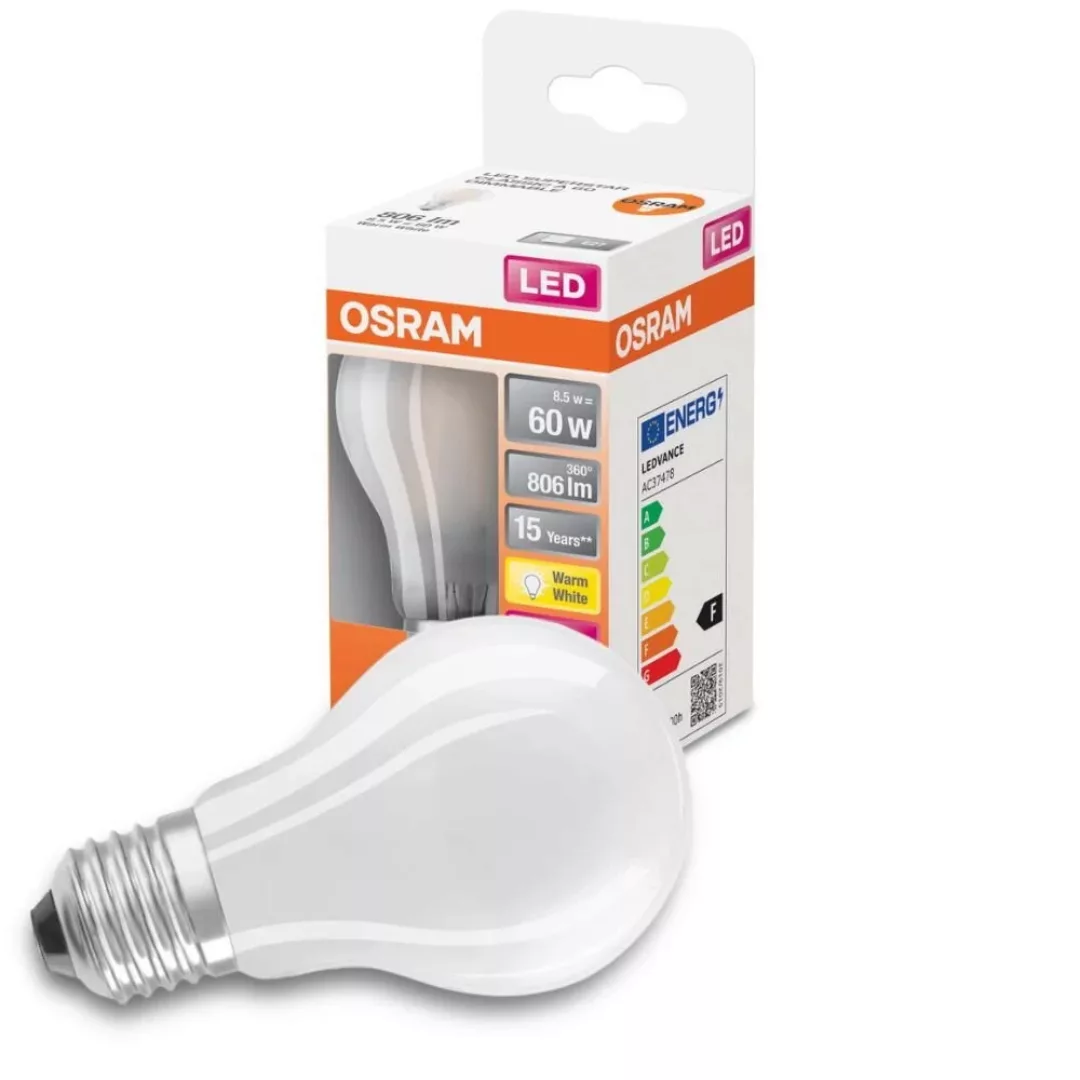 Osram LED Lampe ersetzt 60W E27 Birne - A60 in Weiß 8,5W 806lm 2700K dimmba günstig online kaufen