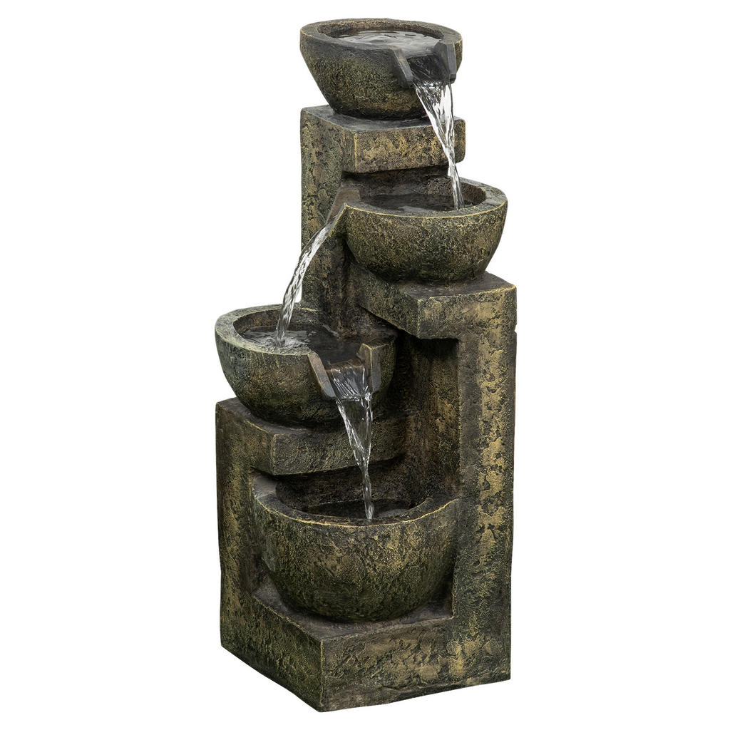 Outsunny Gartenbrunnen, Springbrunnen mit Einstellbarer Strömung, 4 Stufen günstig online kaufen