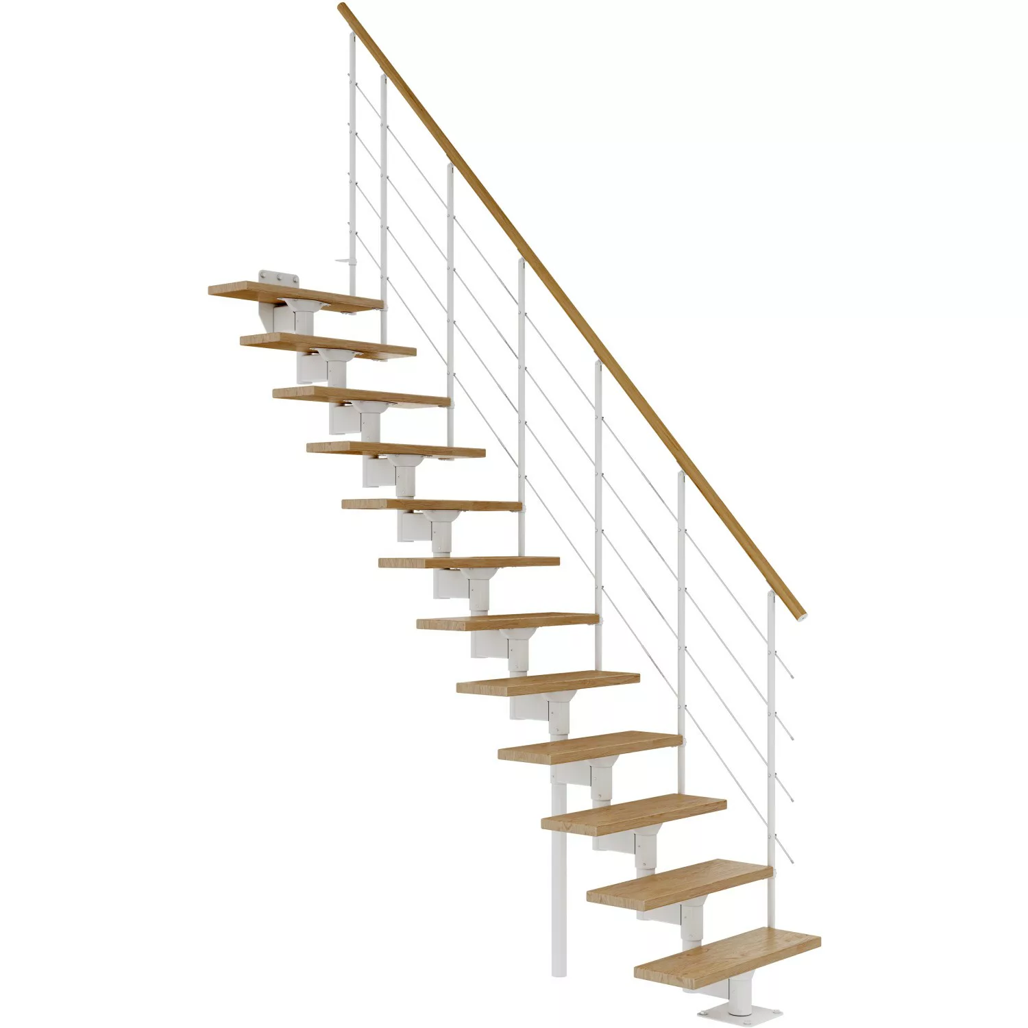 Dolle Mittelholmtreppe Boston Gerade Stufen Eiche Unterkonstruktion Weiß FS günstig online kaufen
