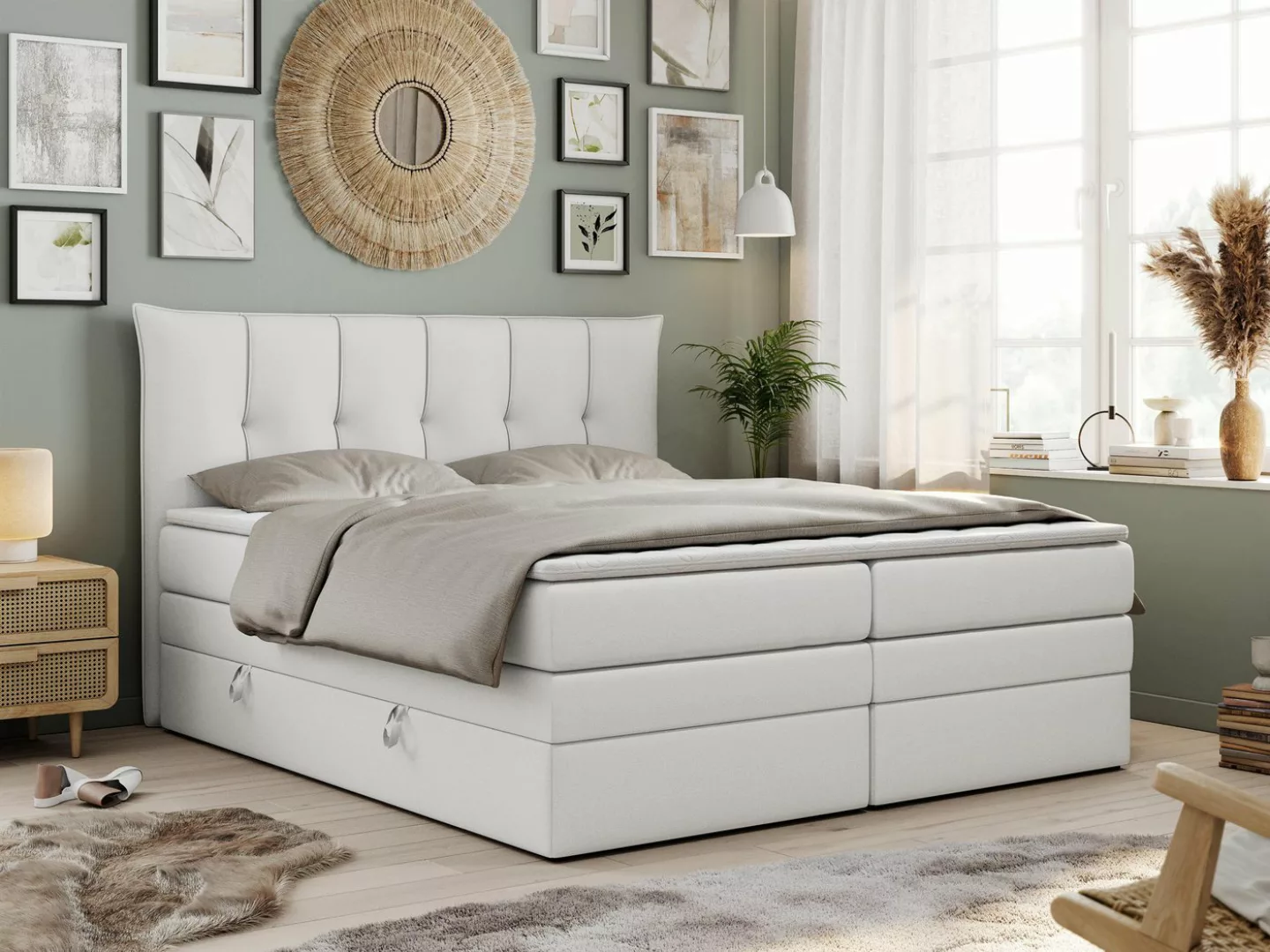 MKS MÖBEL Boxspringbett PREMIUM 10 KING, Doppelmatratze, Polsterbett mit Be günstig online kaufen